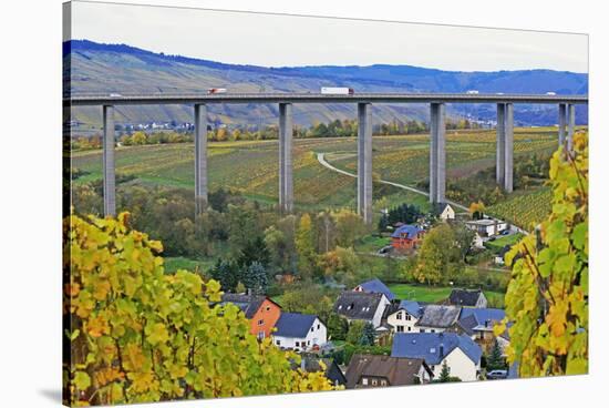 Highway Bridge of Highway A1 near Fell, Moselle Valley, Rhineland-Palatinate, Germany, Europe-Hans-Peter Merten-Stretched Canvas