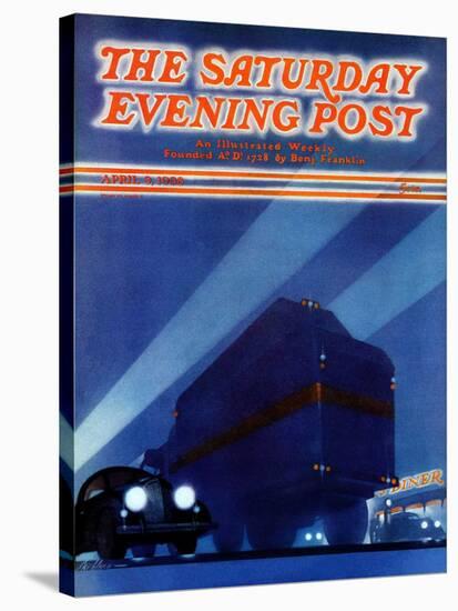 "Highway Diner," Saturday Evening Post Cover, April 9, 1938-Ski Weld-Stretched Canvas