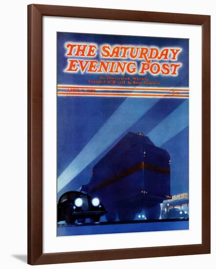 "Highway Diner," Saturday Evening Post Cover, April 9, 1938-Ski Weld-Framed Giclee Print