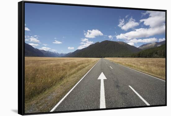 Highway in Fiordland National Park-Paul Souders-Framed Stretched Canvas