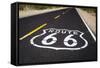 Highway Marker on Historic Route 66, Seligman, Arizona, Usa-Russ Bishop-Framed Stretched Canvas