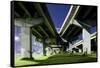 Highway Overpass at Night-Paul Souders-Framed Stretched Canvas