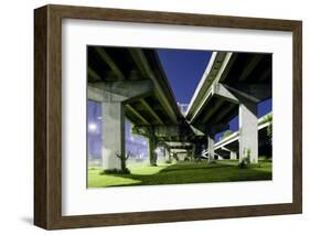 Highway Overpass at Night-Paul Souders-Framed Photographic Print