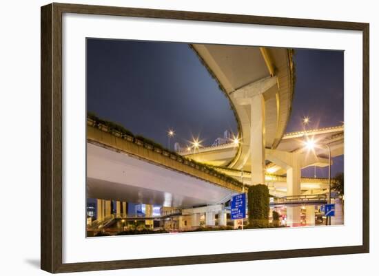 Highway Overpass, Shanghai, China-Paul Souders-Framed Photographic Print