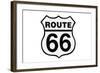 Highway Road Sign Route 66-StuckPixel-Framed Art Print