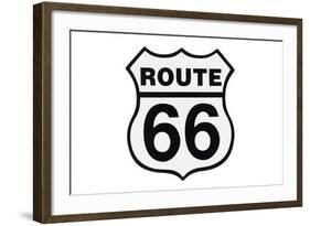 Highway Road Sign Route 66-StuckPixel-Framed Art Print