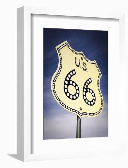 Highway Sign on Historic Route 66, Seligman, Arizona, Usa-Russ Bishop-Framed Photographic Print