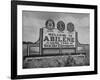 Highway Sign Welcoming Tourists to the Home Town of General Dwight D. Eisenhower-Myron Davis-Framed Photographic Print