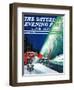 "Highway Snowplow," Saturday Evening Post Cover, January 18, 1941-Ski Weld-Framed Giclee Print