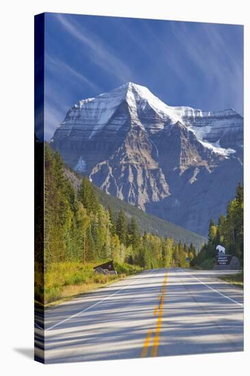 Highway through Mount Robson Provincial Park, British Columbia, Canada-Don Paulson-Stretched Canvas