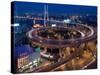 Highway Traffic at Entrance to Nanpu Bridge over Huangpu River, Shanghai, China-Paul Souders-Stretched Canvas