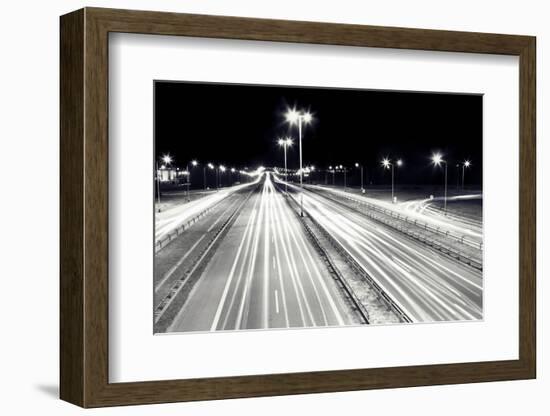 Highway Traffic at Night. Cars Lights in Motion on the Streets. Transport, Transportation Industry-Michal Bednarek-Framed Photographic Print