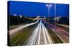 Highway Traffic at the Evening. Cars Lights in Motion on the Streets. Transport, Transportation Ind-Michal Bednarek-Stretched Canvas