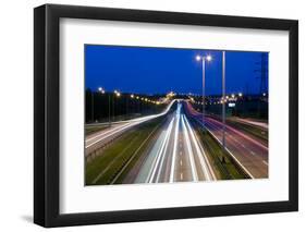 Highway Traffic at the Evening. Cars Lights in Motion on the Streets. Transport, Transportation Ind-Michal Bednarek-Framed Photographic Print