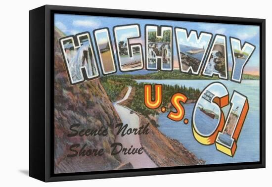 Highway US 61, Minnesota-null-Framed Stretched Canvas