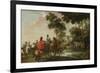 Highwaymen Raiding a Tilt Car by a Forest Stream-Peeter Snayers-Framed Giclee Print