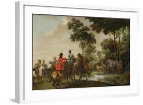 Highwaymen Raiding a Tilt Car by a Forest Stream-Peeter Snayers-Framed Giclee Print