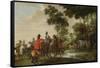 Highwaymen Raiding a Tilt Car by a Forest Stream-Peeter Snayers-Framed Stretched Canvas