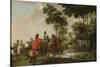 Highwaymen Raiding a Tilt Car by a Forest Stream-Peeter Snayers-Stretched Canvas