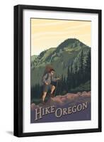 Hike Oregon-Lantern Press-Framed Art Print