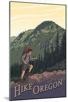 Hike Oregon-Lantern Press-Mounted Art Print