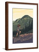 Hike Oregon-Lantern Press-Framed Art Print