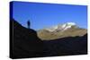 Hiker Admires the View of Alpi Graie (Graian Alps) Landscape, Gran Paradiso National Park, Italy-Roberto Moiola-Stretched Canvas