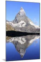 Hiker Admiring the Matterhorn Reflected in Lake Stellisee, Swiss Alps-Roberto Moiola-Mounted Photographic Print