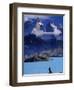 Hiker and Cuernos del Paine, Torres del Paine National Park, Chile-Art Wolfe-Framed Photographic Print
