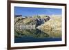 Hiker at Lac Blanc, Chamonix, Haute-Savoie, French Alps, France, Europe-Christian Kober-Framed Photographic Print