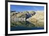 Hiker at Lac Blanc, Chamonix, Haute-Savoie, French Alps, France, Europe-Christian Kober-Framed Photographic Print