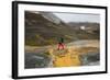 Hiker at the Laugarvegur, Landmannalaugar, Iceland-Rainer Mirau-Framed Photographic Print