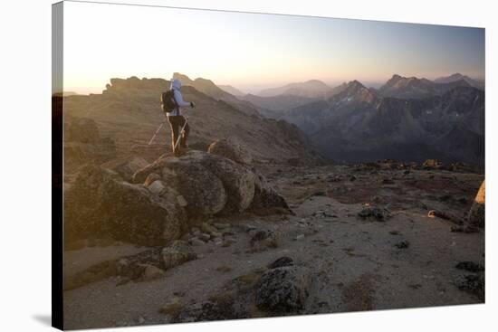 Hiker, Cathedral Provincial Park, British Columbia, Canada, North America-Colin Brynn-Stretched Canvas