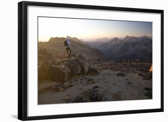 Hiker, Cathedral Provincial Park, British Columbia, Canada, North America-Colin Brynn-Framed Photographic Print