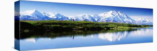 Hiker in Denali National Park, Alaska, USA-null-Stretched Canvas