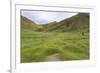 Hiker in Lush Yolyn Am (Yol or Eagle Valley) with Flowers after Summer Rain-Eleanor Scriven-Framed Photographic Print