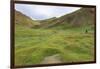 Hiker in Lush Yolyn Am (Yol or Eagle Valley) with Flowers after Summer Rain-Eleanor Scriven-Framed Photographic Print