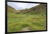 Hiker in Lush Yolyn Am (Yol or Eagle Valley) with Flowers after Summer Rain-Eleanor Scriven-Framed Photographic Print