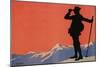 Hiker in the Alps-null-Mounted Premium Giclee Print