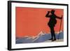 Hiker in the Alps-null-Framed Art Print