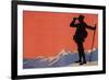 Hiker in the Alps-null-Framed Art Print