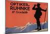 Hiker in the Alps-null-Mounted Premium Giclee Print