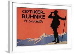 Hiker in the Alps-null-Framed Art Print