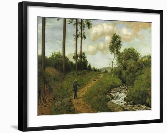 Hiker in the Black Forest (Der Wanderer Im Schwarzwald), 1891-Hans Thoma-Framed Giclee Print