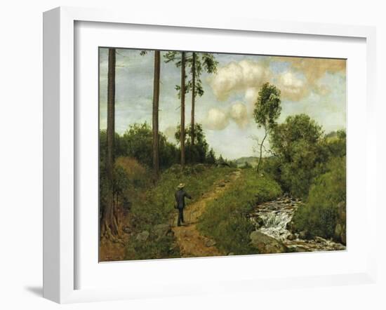 Hiker in the Black Forest (Der Wanderer Im Schwarzwald), 1891-Hans Thoma-Framed Giclee Print