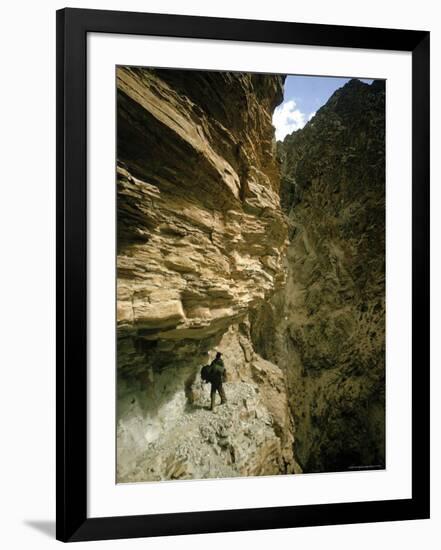 Hiker in the Himalayas-James Burke-Framed Photographic Print