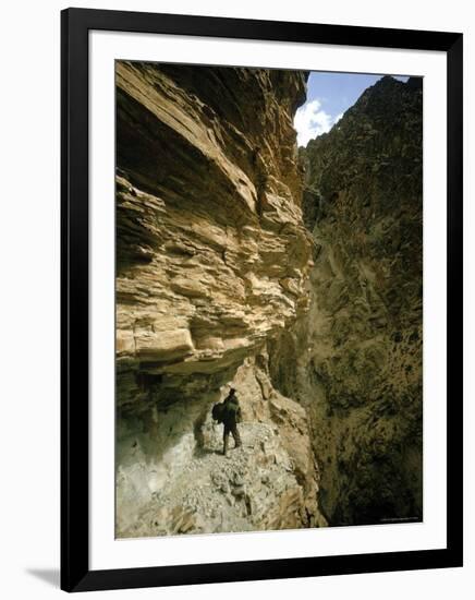 Hiker in the Himalayas-James Burke-Framed Photographic Print