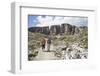 Hiker in the Vallonkar, in Front of BoŽseekofel, the Dolomites-Gerhard Wild-Framed Photographic Print