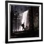 Hiker Looking at Vernal Falls in Yosemite National Park-Ralph Crane-Framed Photographic Print