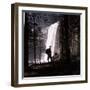 Hiker Looking at Vernal Falls in Yosemite National Park-Ralph Crane-Framed Photographic Print